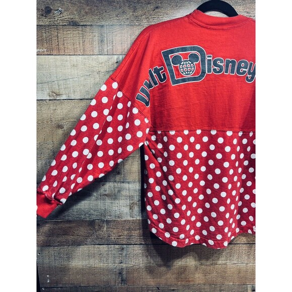 Disney Shirt Womens X-Small Red Spirit Jersey Minne Mouse Polka Dot World Resort - Picture 5 of 8